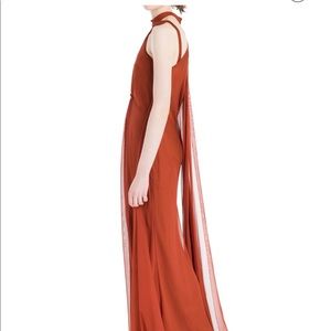 Leon Max Limited Edition Silk Mesh Chiffon Maxi Dress in Red size 12